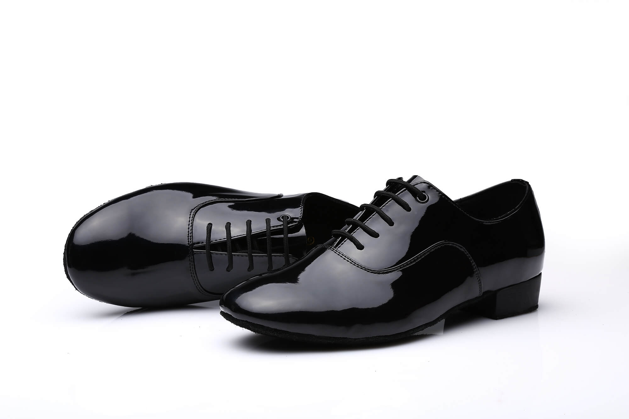 Men's Patent Leather Latin Lace-up Dance Shoes - Garzah Activewear
