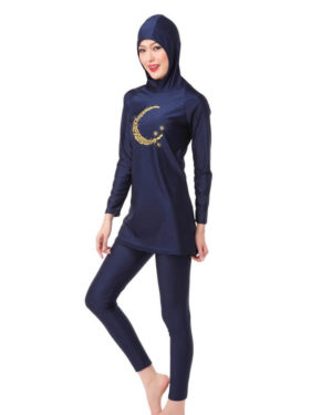 Muslim Hooded Swimwear-navy